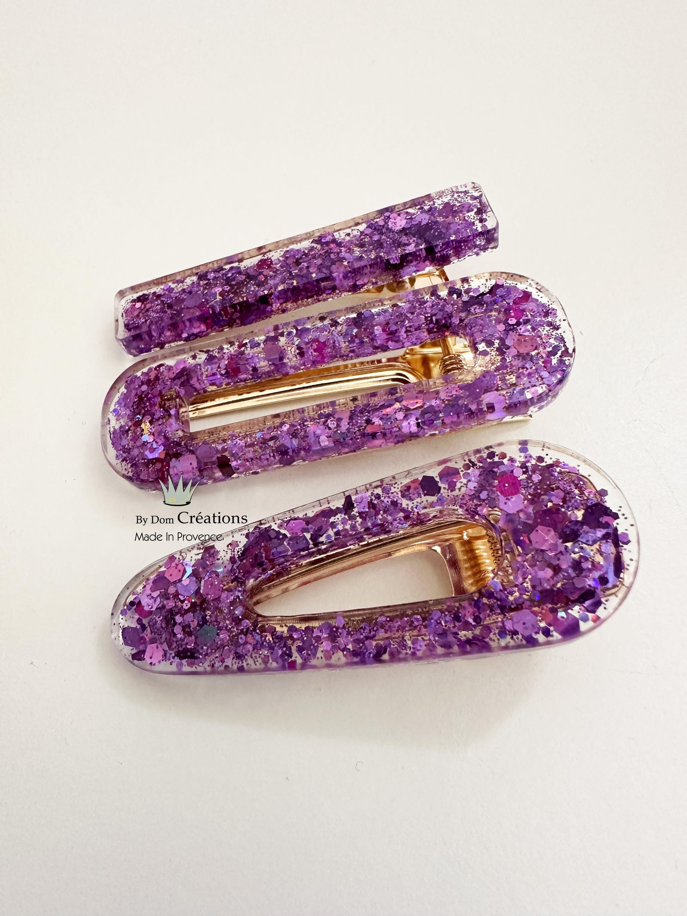 Glitter resin hair clip, gift idea, hair clip for women and children