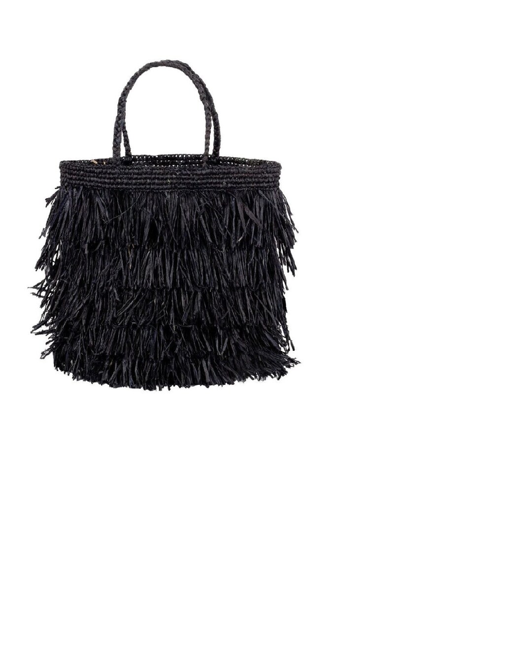 Black Tote Bag in Cellulose Raphia Boho Chic Bag Palm Tree - Etsy