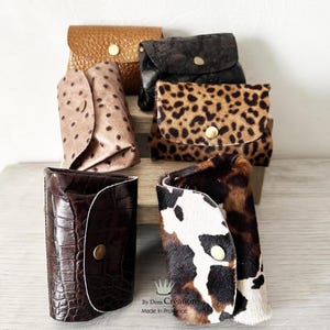 Ledergeldbörse, Dreifachtasche mit Zwickel und Nieten, Damengeldbörse