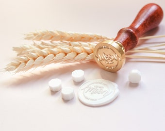 Wax Seal Stamp I love you under the moon with wood or pink crystal handle, Wax Sealing Supplies, Wedding Invitation, Greeting Card Tools