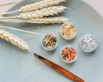 Foil Leaf Pots, Gold, Silver, Rose Gold for Wax Seals, Resin Art