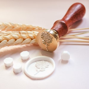 Wax Seal Stamp hydrangea with wood or pink crystal handle, Wax Sealing Supplies, Wedding Invitation, Greeting Card Tools