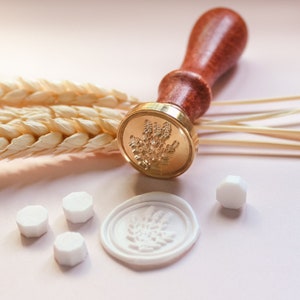 Lavender Brass Wax Seal Stamp, Wood or Crystal Handle