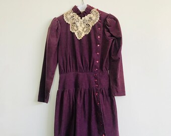 Vintage Gunne Sax Purple Dress, Size 7