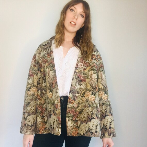 Vintage Floral Tapestry Jacket
