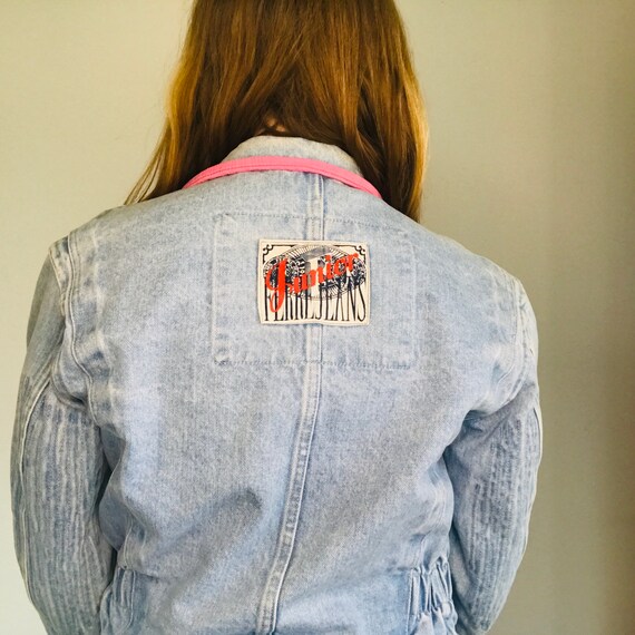 Vintage Ferré Jeans Denim Jacket with Pink Collar - image 3