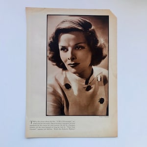 Vintage Katharine Hepburn/James Cagney Magazine Clipping