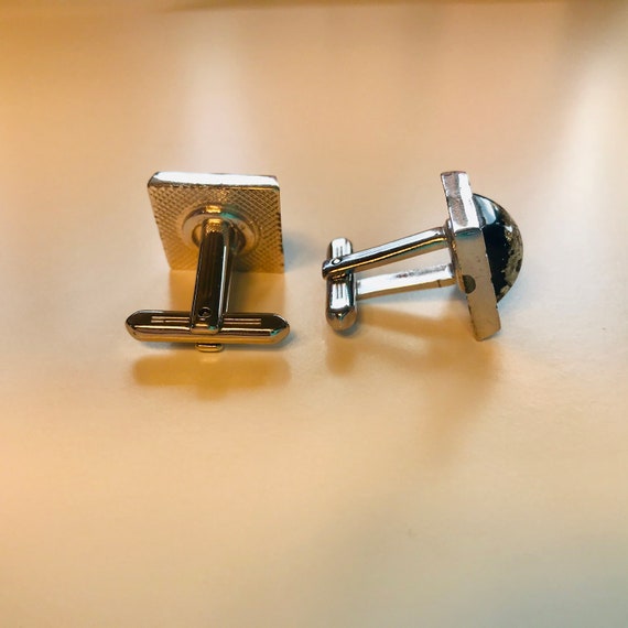 Boutons De Manchette Vintage Hickok USA - Monogramme W, Finition Argentée, Occasion
