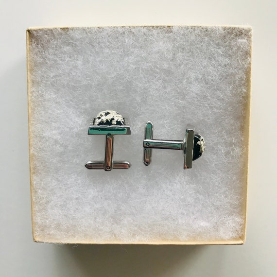 Boutons De Manchette Vintage Hickok USA - Initiale W, Finition Argentée, Occasion