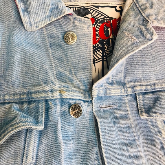 Vintage Ferré Jeans Denim Jacket with Pink Collar - image 6