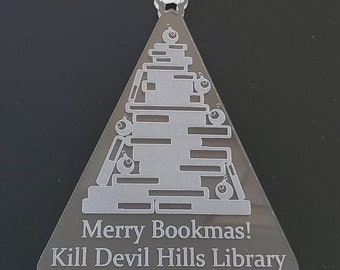 Library Ornament, Book Club Ornament, Librarian Ornament, Book Lover Ornament, Librarian Gift, Book Lover Gift, Book Store Ornament, Books