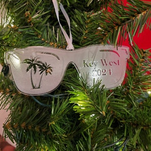 Florida Keys Sunglass Ornament, Key West Ornament, Mile 0 Christmas Ornament, The Keys Florida Ornament, Conch Republic Christmas Ornament