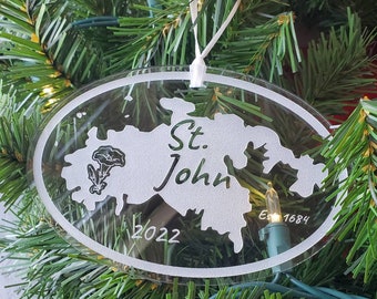 Adorno de San Juan, Adorno de San Juan, Adorno de las Islas Vírgenes de los EE. UU. De San Juan, Recuerdo de las Islas Vírgenes de los EE. UU. De la Isla de San Juan, Boda de San Juan