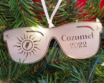 Cozumel Sunglass Christmas Ornament, Cozumel Christmas Ornament, Cozumel Souvenir Ornament, Cozumel Cruise Destination Souvenir, Mexico Gift