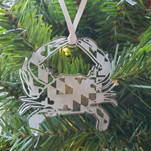 Maryland Flag Crab Ornament, Maryland Flag Ornament, Maryland Flag, MD Flag Ornament, Maryland Ornament, Maryland Christmas Ornament