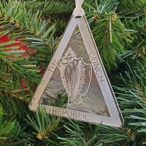 The Conch Republic Ornament, Christmas Ornament, Florida Keys, Key West, Key West Memorabilia, Key West Ornament, Vacation Sun Catcher,