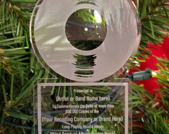 Gold Record Inspired Ornament, Platinum Record Inspired Ornament, Diamond Record Inspired Ornament