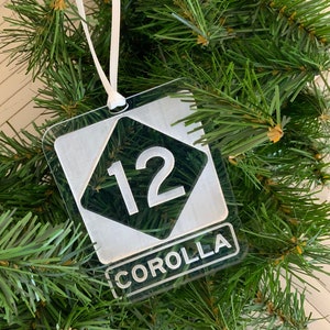 Hwy 12 Corolla Ornament, NC 12 Corolla, Outer Banks, OBX, Christmas Tree Ornament, Beach Ornament, NC Coastline