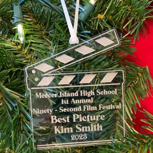 Clapperboard Ornament, Clapper Board Ornament. Film Clapper, Slate, Film Slate Ornament, Movie Clapper, Production Ornament, TV, Film, Audio
