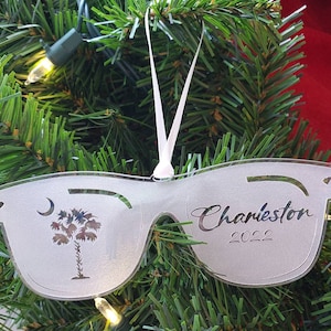 South Carolina Sunglass Ornament, Charleston Sunglass Ornament, Charleston Ornament, Charleston Christmas, South Carolina Ornament