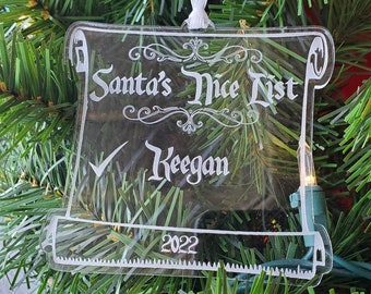 Santa’s Nice List Ornament, Personalized Saint’s Nice List Ornament, Santa’s Nice List, Santa Ornament, Santa’s List Ornament, Christmas