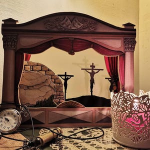 Easter Multifunctional Puppet Theater – Handmade 3D Paper & Shadow Play