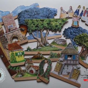Mother Holle Fairy tale Puppet Set with Scenery – Puppets Only, No Theater Included