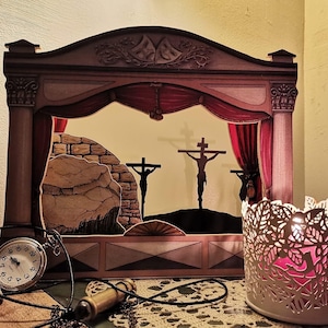 Handcrafted Easter Puppet Theater: Nativity & Shadow Play Set