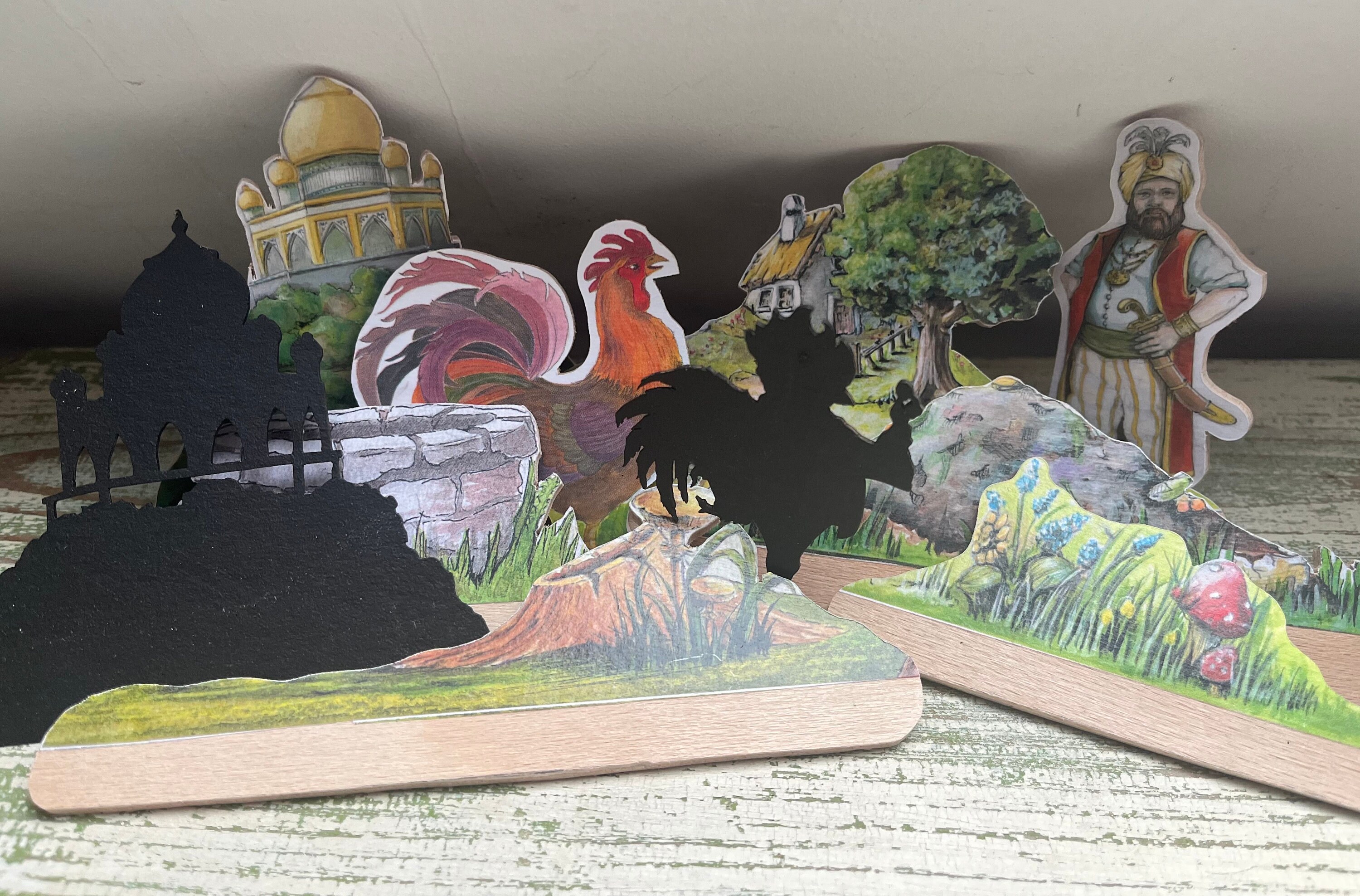 Diamond Puppet Little Rooster's Diamond Halfpenny Magical Wooden Hand Made Puppet ...
