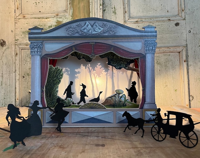 Handmade Wooden Puppet & Shadow Theater | Educational Storytelling Toy | Classroom, Preschool, Homeschool | Screen-Free Learning