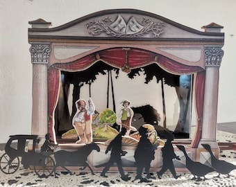 Hand made Woden Multifunctional Shadow Theater & Wooden Puppet Theater Mattie the Goose-boy.