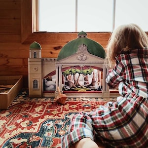 Nativity /Easter Puppet & Shadow Theater · 100+ pcs SEN/SNI-Friendly Wooden Storytelling Set · Educational Faith Gift