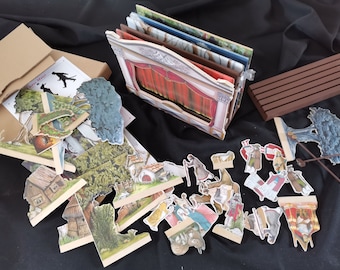 Wooden Puppet Theater with Shadow Play – Montessori Waldorf Storytelling Set (55 pcs)