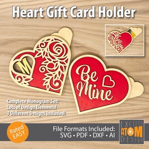 Heart Gift Card Holder - SVG Laser Files - NOT a Physical Product