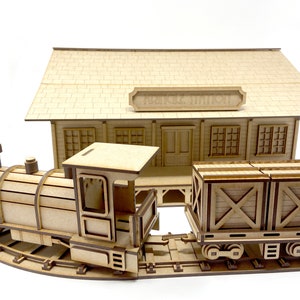 Train Set - with Working Wheels - SVG FILE - This is not a Physical Product - Laser File