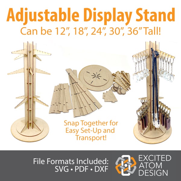 Adjustable Display Stand - Laser-Ready Files - Not A Physical Product!
