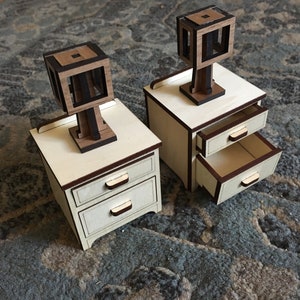 1:12 Scale Mission Nightstands with Lamps - SVG File - Not a Physical Product