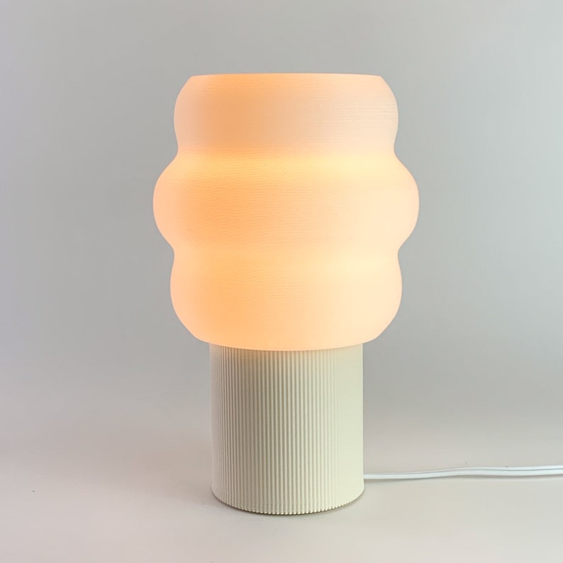 JELLI Table Lamp Ice Cream Lamp Squiggle Lamp Wavy Lamp Desk Decor Sustainably made by Honey & Ivy Studio in Portland, OR Beige