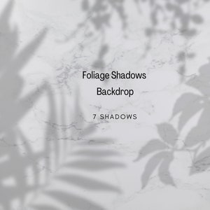 Fundo de sombras de folhagem, cenário de sobreposições de plantas, gota floral de vegetação, clipart imprimível PNG