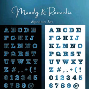 Alfabeto azul oscuro Clipart, Alfabeto digital Clipart 2 conjuntos, Fuente de letra con textura de acuarela Clipart Papel digital plateado azul oscuro PNG