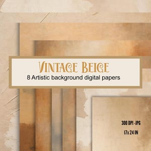 Antieke vintage beige digitale papier clipart, abstracte kunst olieverfschilderij artistieke digitale papier achtergrond pack, tijdschrift ambachtelijke muur decor