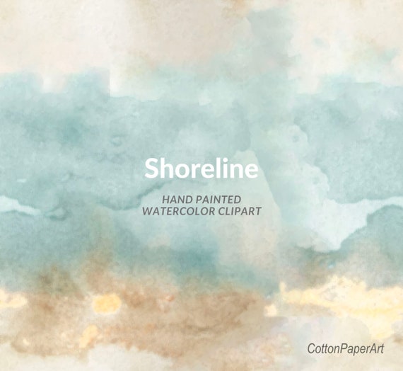 Abstract Watercolor Clipart Ocean Background Wall Art Etsy