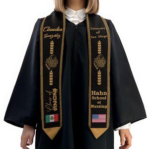 Mexican stole, Mexican Graduation Stole, Mexican American Sash, Graduation stole 2025, Graduation Stole 2025, Custom Name School Stole