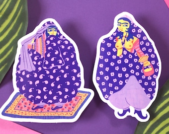 Qajar Women Stickers ~ Weatherproof Vinyl Stickers