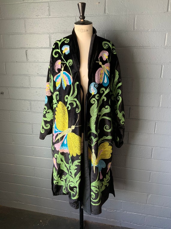 Embroidered Butterfly Flower Coat