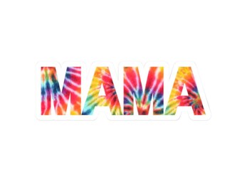 Tie Dye Mama Aufkleber | Kussgeschnittener Laptop Sticker, Typographie, bunt