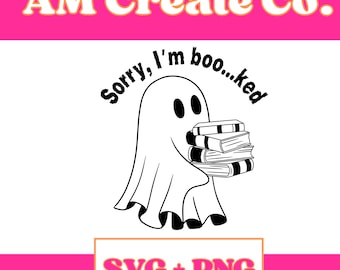 Fantasma Lendo em SVG e PNG, Download Digital Assustador para Amantes de Livros no Halloween
