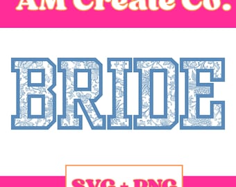 Blaue Braut aus Spitze, Junggesellinnenparty png (digitaler Download)