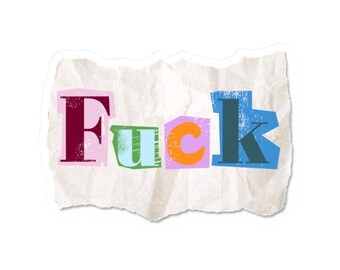 Bunter Ransom-Style 'fuck' Aufkleber, Aufkleber mit Aufkleber | Laptop Aufkleber