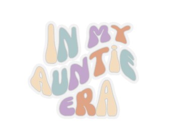 In meiner Tante Ära Aufkleber | ausgeschnittener pastellfarbener Retro-Schriftzug